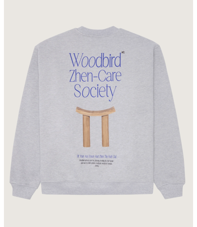 woodbird Woodbird Cope Zhen Crew Grey Melange