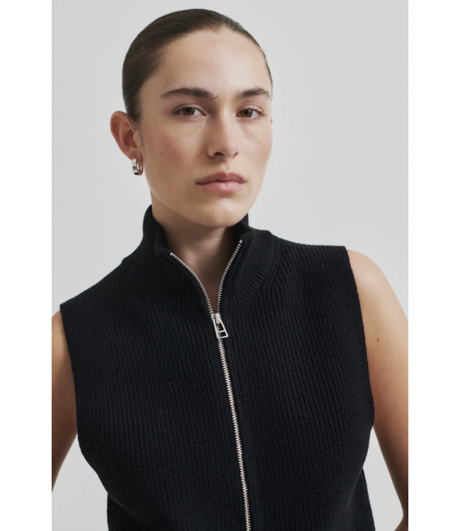 Second Female Second Female Yora Knit Zip Vest Black
