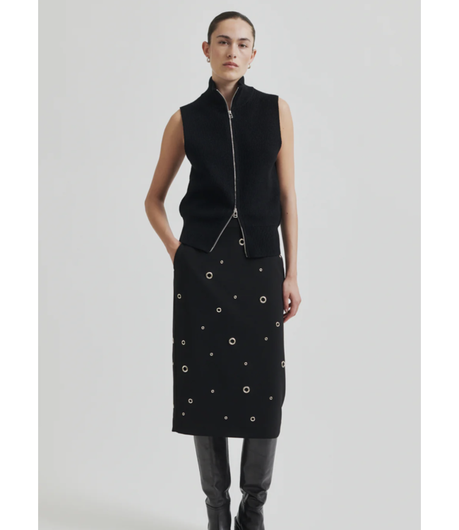 Second Female Second Female Yora Knit Zip Vest Black