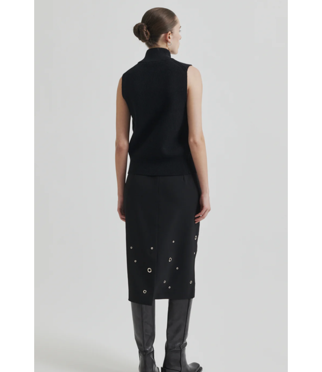 Second Female Second Female Yora Knit Zip Vest Black