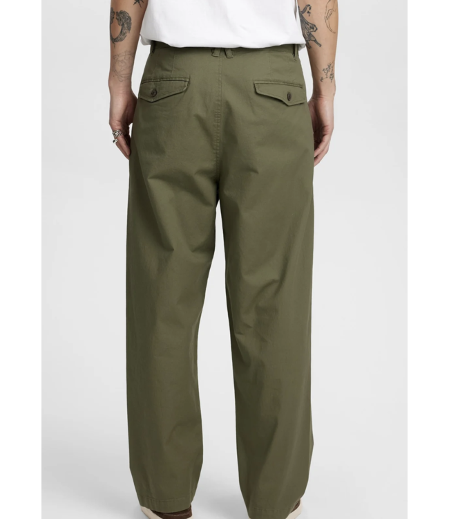 Anerkjendt Anerkjendt Akjakob Cotton Pleat Pants Deep Linchen Green