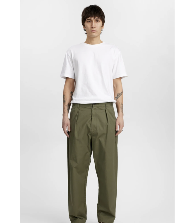 Anerkjendt Anerkjendt Akjakob Cotton Pleat Pants Deep Linchen Green