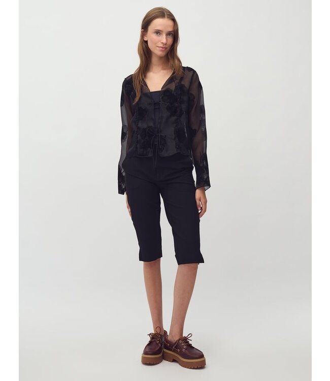 MbyM MbyM Sheer Floral Stellana Blouse Black