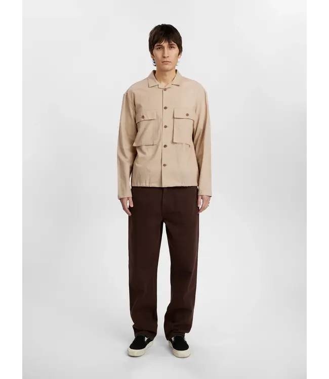 Anerkjendt Anerkjendt Akotto Cot/Linen Overshirt Feather Grey