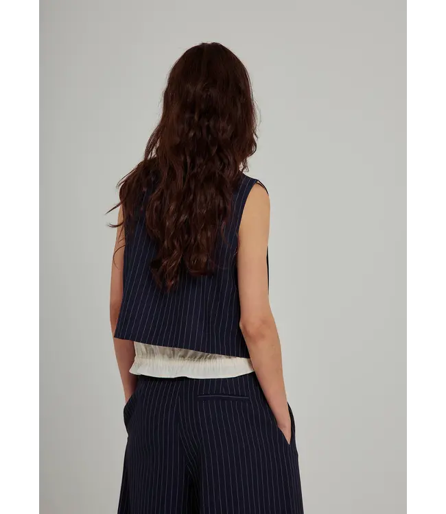 Norr Norr Neo Pinstripe SL Top Navy