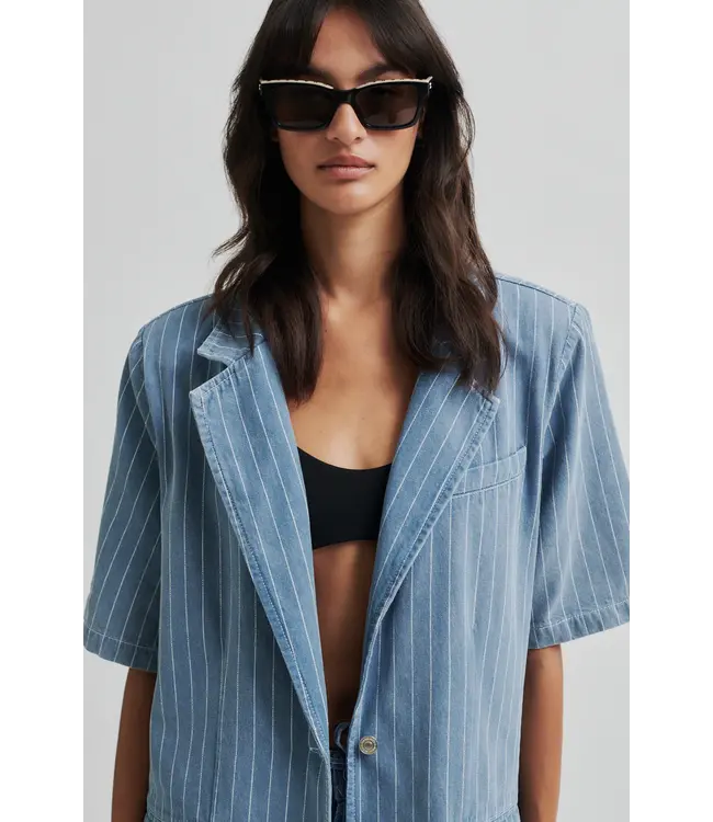 Second Female Second Female Layne SS Blazer Light Blue Denim