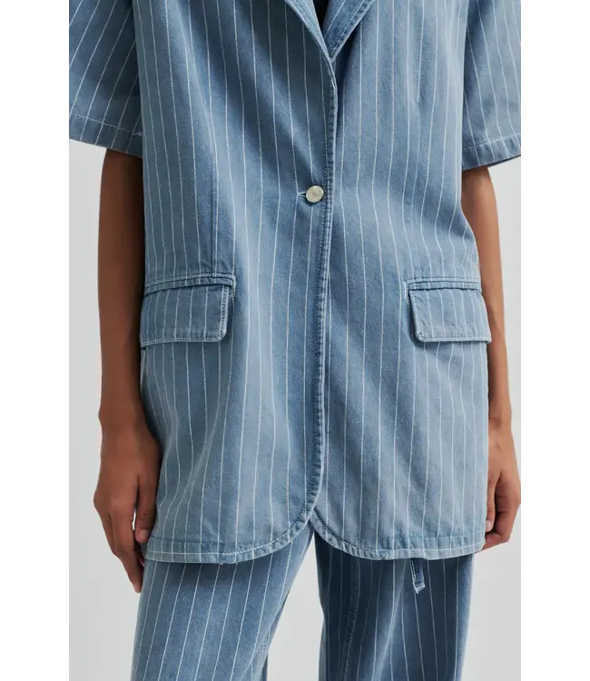 Second Female Second Female Layne SS Blazer Light Blue Denim