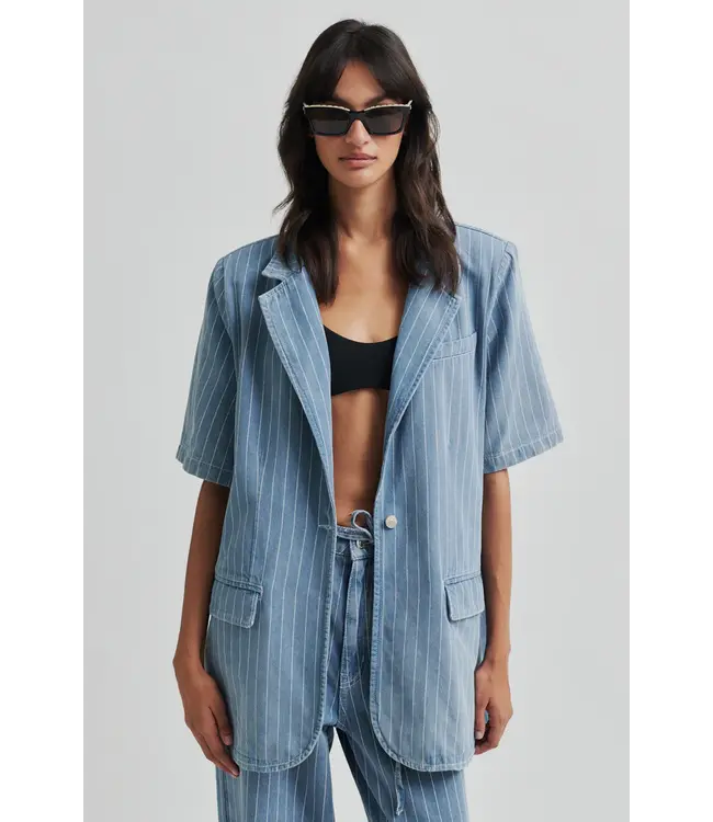 Second Female Second Female Layne SS Blazer Light Blue Denim