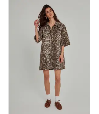 Norr Norr Hanbali V-Neck Denim Dress Leo Print