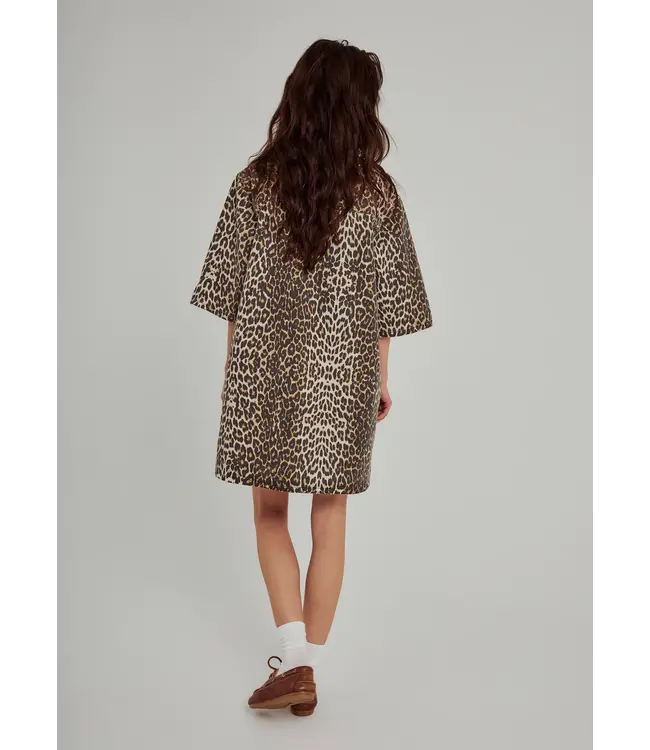 Norr Norr Hanbali V-Neck Denim Dress Leo Print