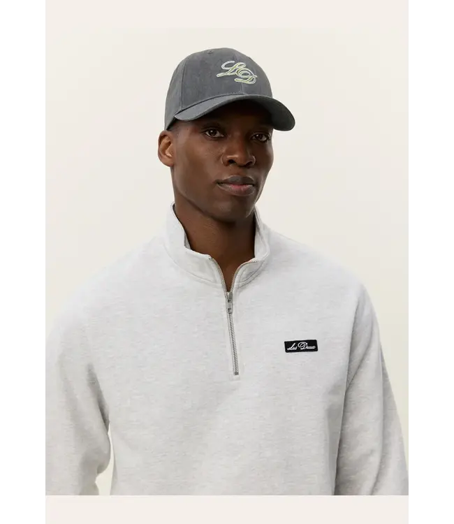 Les Deux Les Deux Patch Half-Zip Sweatshirt Snow Melange