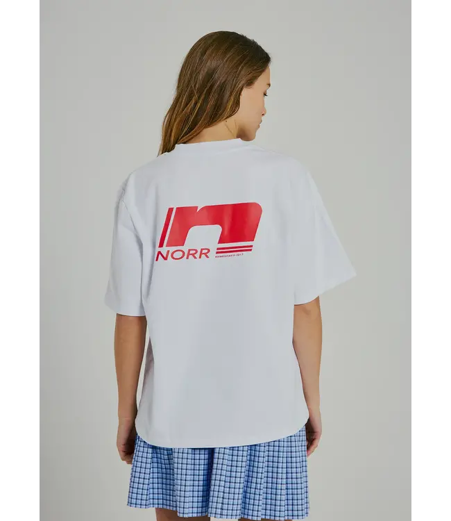 Norr Norr Sanda Tee White W. Red Print