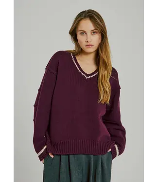 Norr Norr Margot Knit Top Deep Cherry