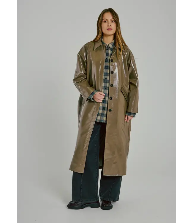 Norr Norr Dicte Trench Coat Olive