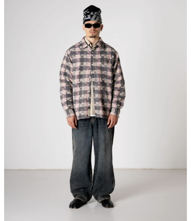 woodbird Woodbird Glixto Structure Shirt Grey Brown