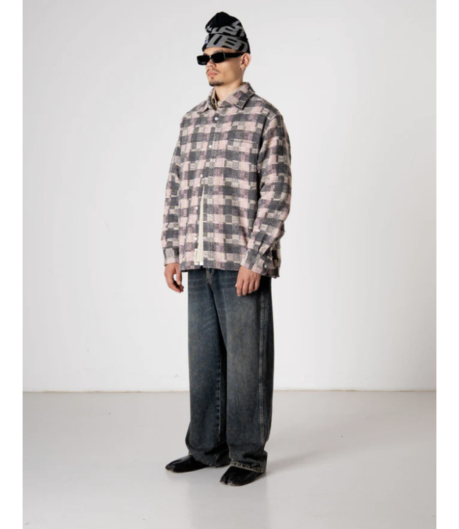 woodbird Woodbird Glixto Structure Shirt Grey Brown