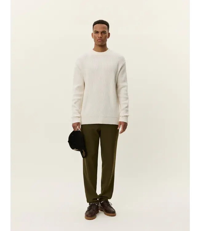 Les Deux Les Deux Eddie Wool Rib Crewneck Knit Ivory