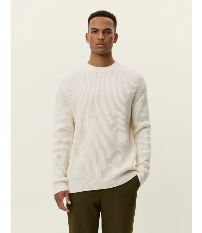 Les Deux Les Deux Eddie Wool Rib Crewneck Knit Ivory