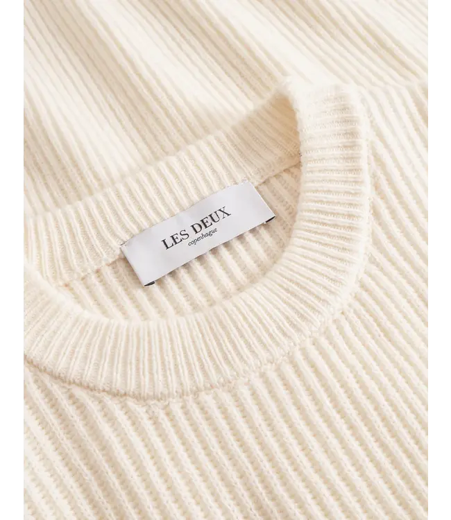 Les Deux Les Deux Eddie Wool Rib Crewneck Knit Ivory