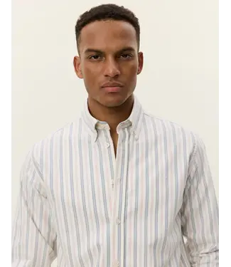 Les Deux Les Deux Konrad Striped Oxford Shirt Light Ivory