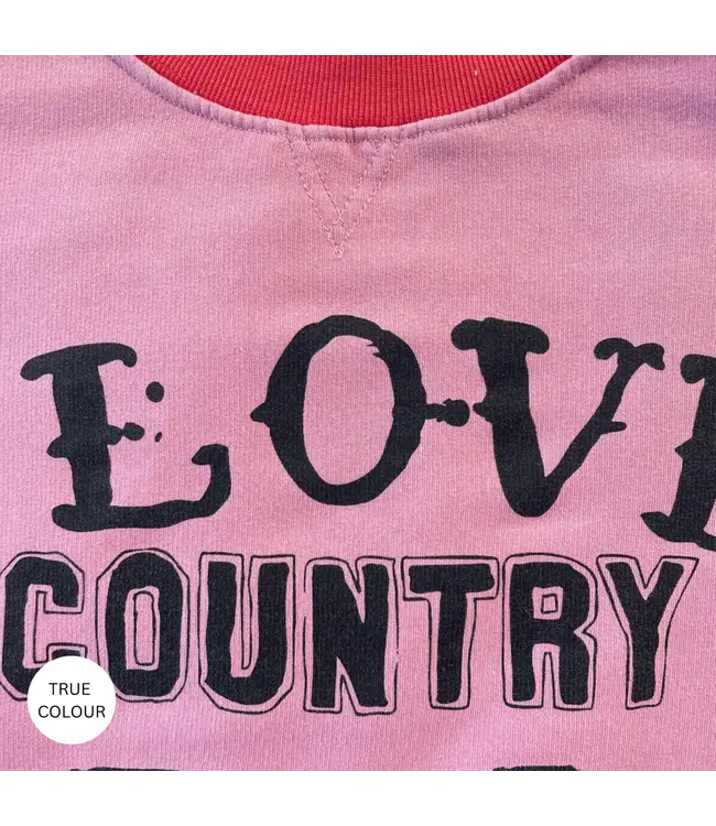 Sabbi Sabbi I Love Country Music Crew Neck Pink