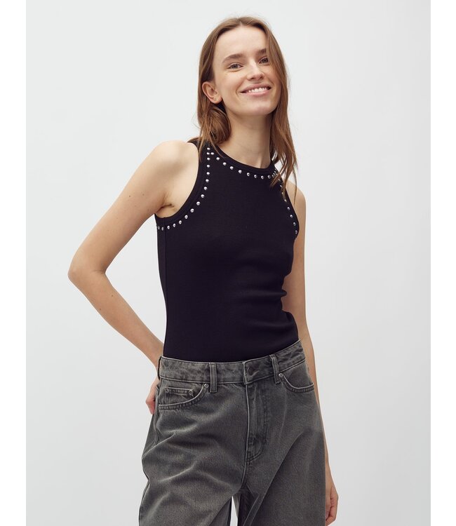 Mbym Evelyn Stud Jaxson-M Top / T-shirt Black