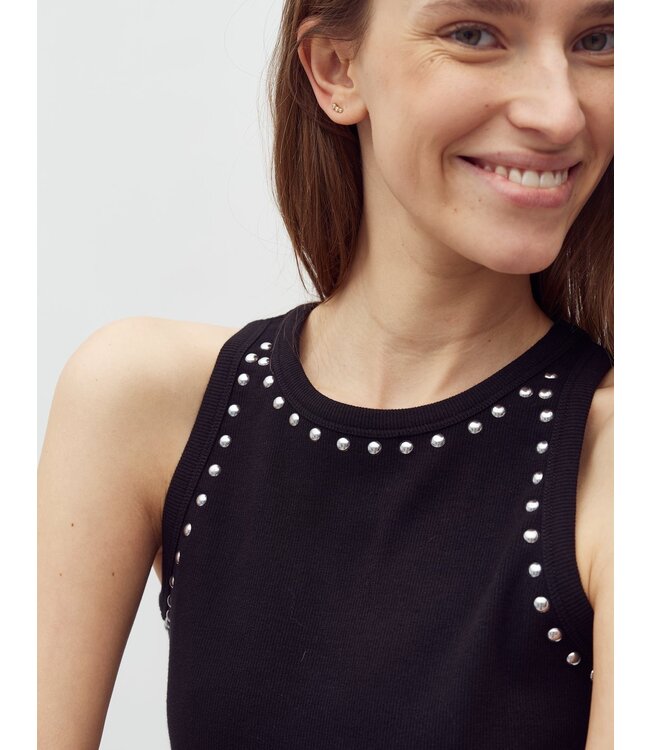 Mbym Evelyn Stud Jaxson-M Top / T-shirt Black