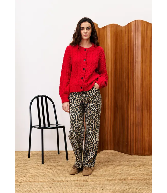 Frnch Frnch Cardigan Guimauve Rouge