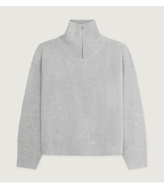 Woodbird Female Woodbird Female Fang Half Zip Knit Light Grey