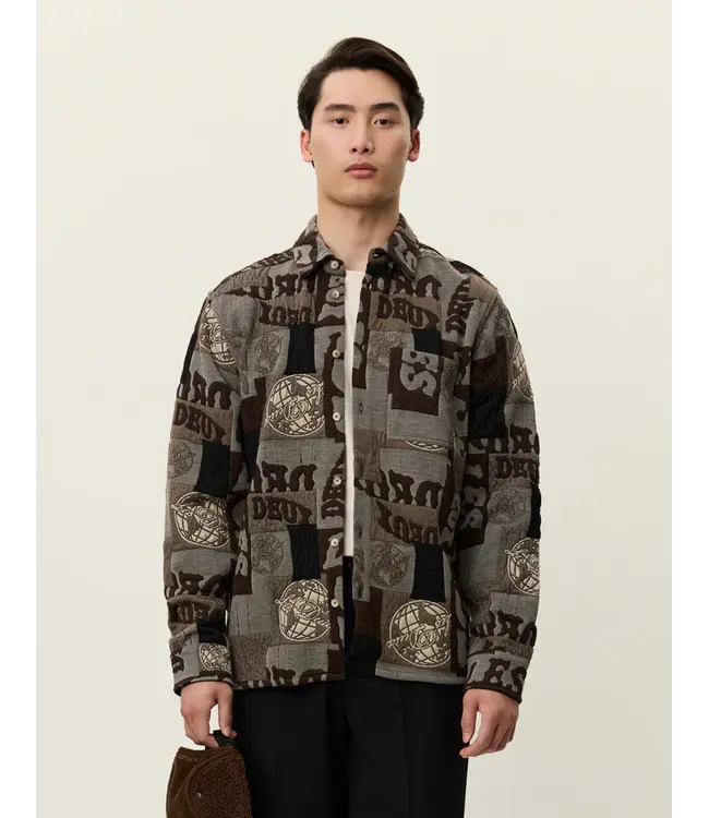 Les Deux Les Deux Kaleb Patchwork Jacquard Overshirt