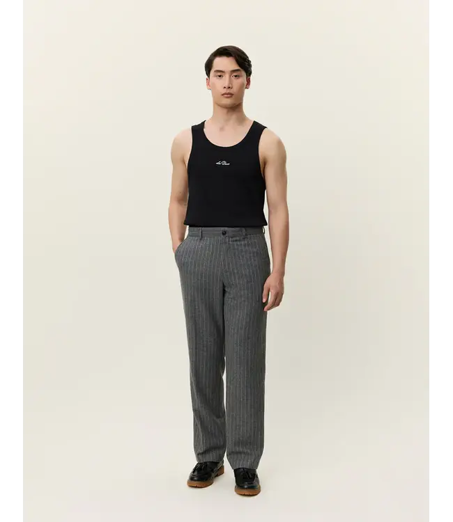 Les Deux Les Deux Como Pinstripe Mouliné Slacks Grey Melange