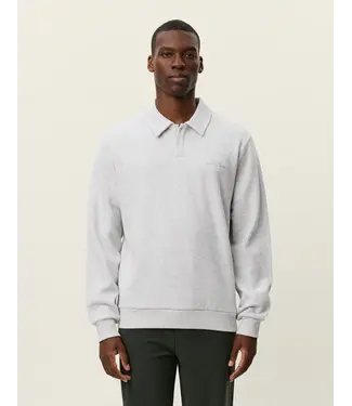 Les Deux Les Deux Ben Polo Piqué Sweatshirt Snow Melange