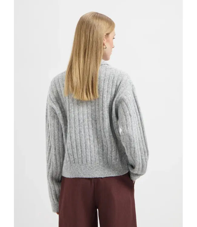 Nous Sommes Labels Nous Sommes Label Mila Wool Polo Pullover Light Grey Melange