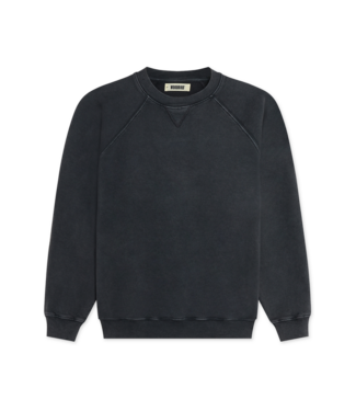 woodbird Woodbird Zhang Washed Logo Crew Black
