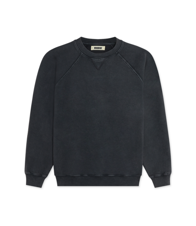 woodbird Woodbird Zhang Washed Logo Crew Black
