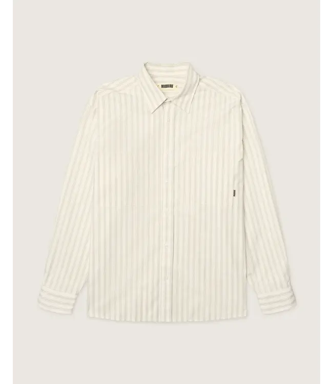 woodbird Woodbird Buzo Pocket Shirt White Stripe 241025