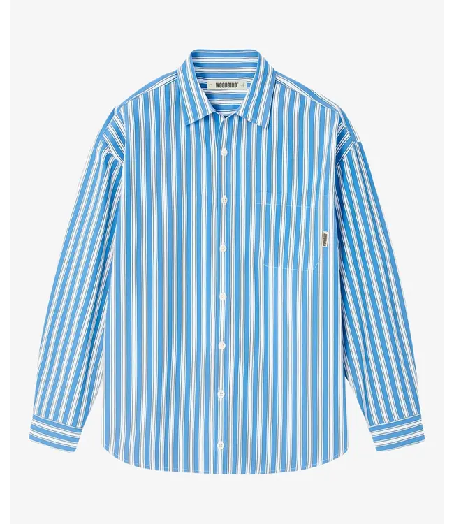 woodbird Woodbird Buzo Classic Shirt Blue Stripe