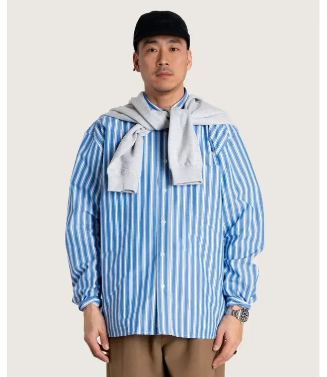 woodbird Woodbird Buzo Classic Shirt Blue Stripe
