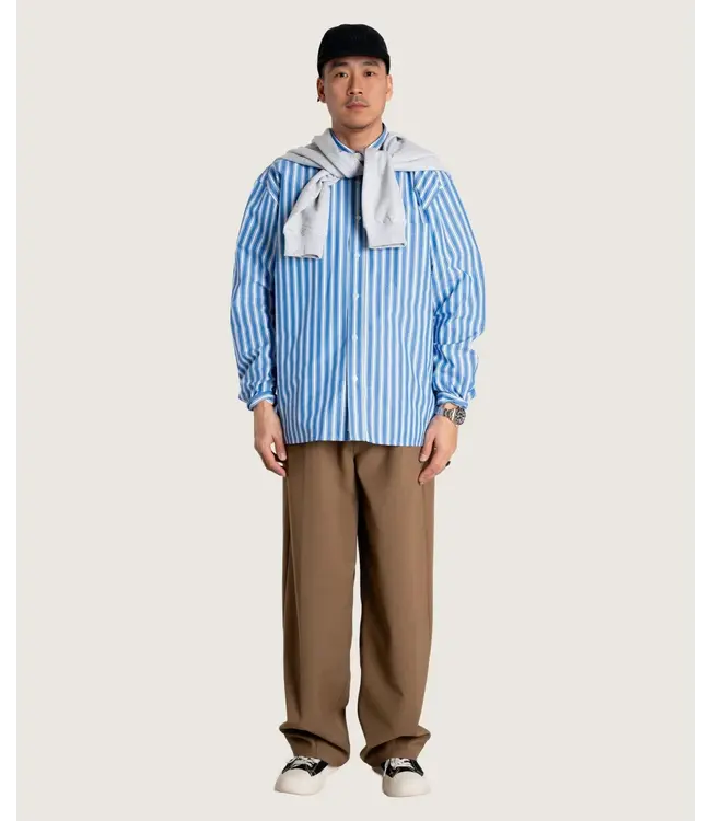 woodbird Woodbird Buzo Classic Shirt Blue Stripe