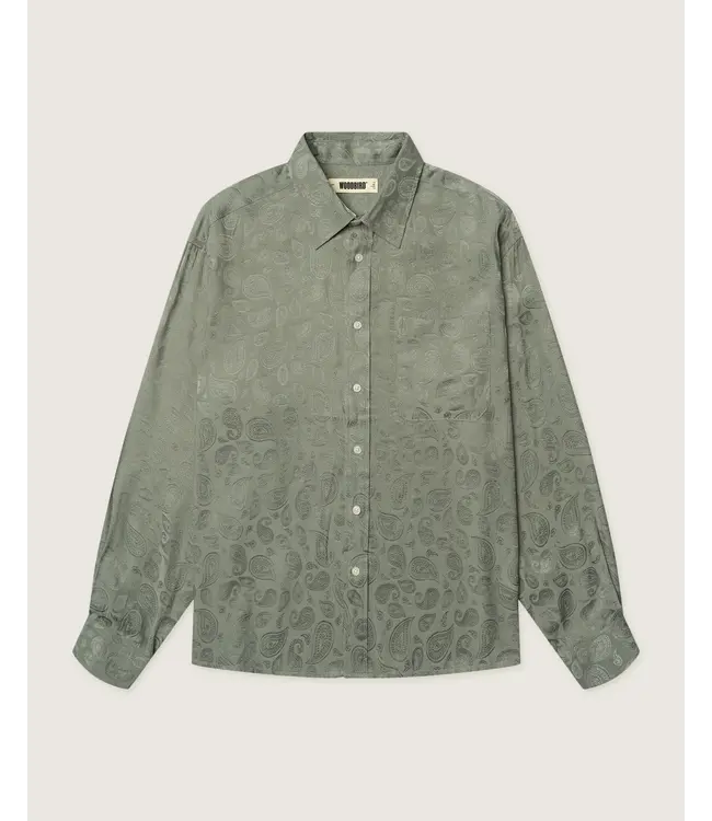 woodbird Woodbird Buzo Paisley Shirt Grey-Green