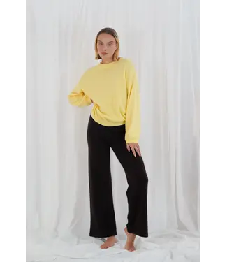 twins TWNS Colorado Long Puffed Sleeves Round Neck  Jumper Butter Yellow