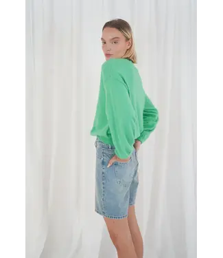 twins TWNS Colorado Long Puffed Sleeves Round Neck  Jumper Grass Green