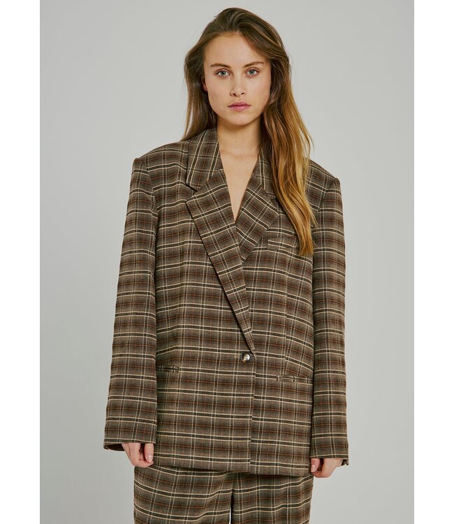 Norr Norr Checks Blazer Brown Check
