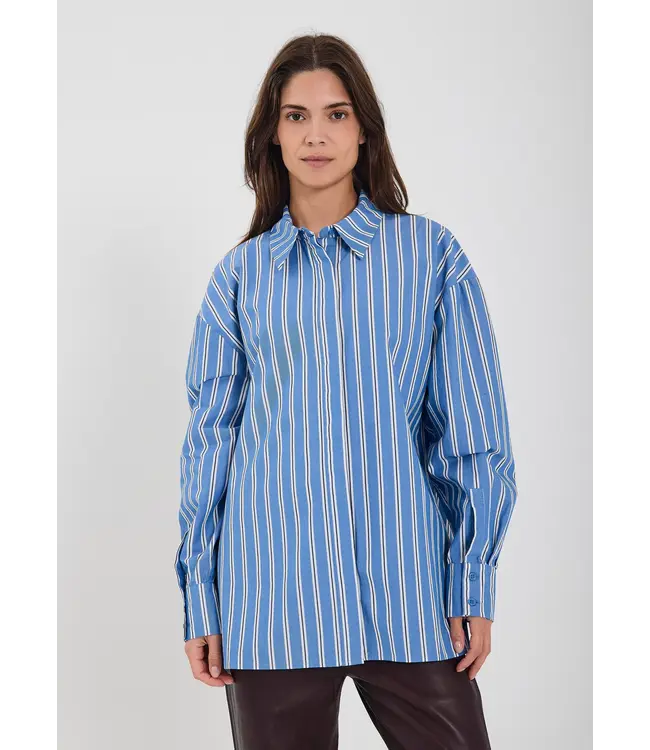 Norr Norr Maloa Shirt Blue Stripe 271225