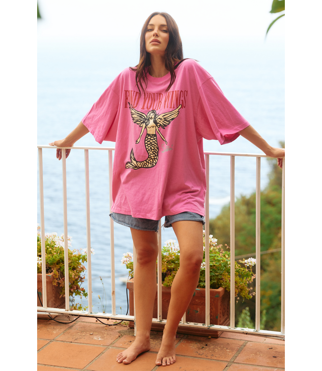 Sabbi Sabbi The Very Oversized Find Your Wings Tee Pink