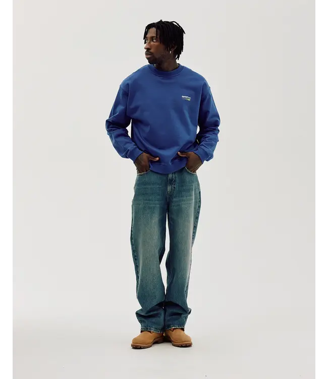 Bareen Bareen Oversized Crewneck Moto Cobalt Blue
