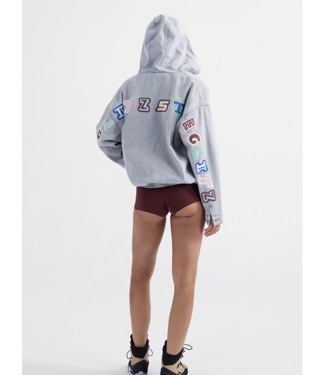 Stieglitz Stieglitz Ado Zipped Denim Hoodie Grey