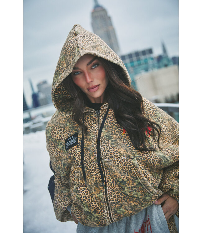 Sabbi Sabbi The Be Happy Leopard Padded Bomber