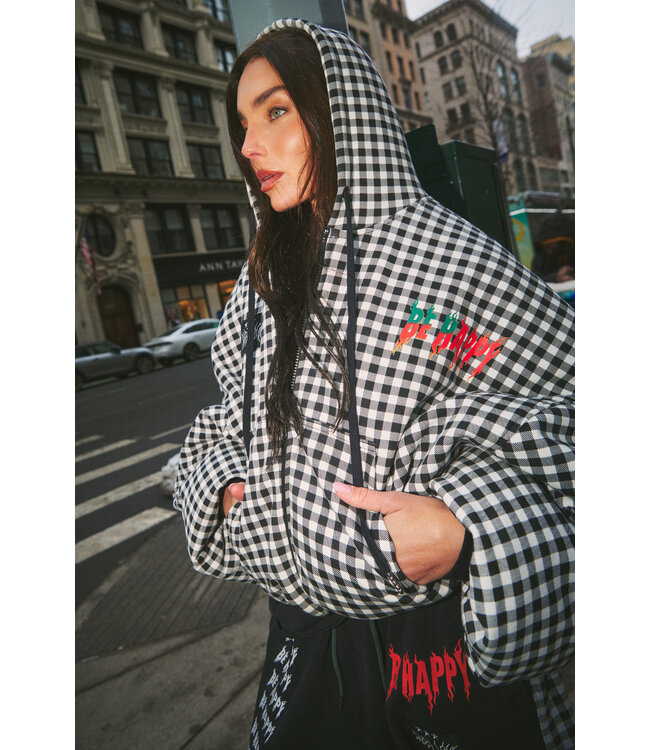 Sabbi Sabbi The Be Happy Gingham Padded Bomber