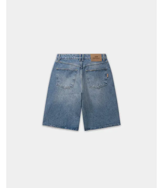 Bareen Bareen Straight Denim Shorts Faded Blue